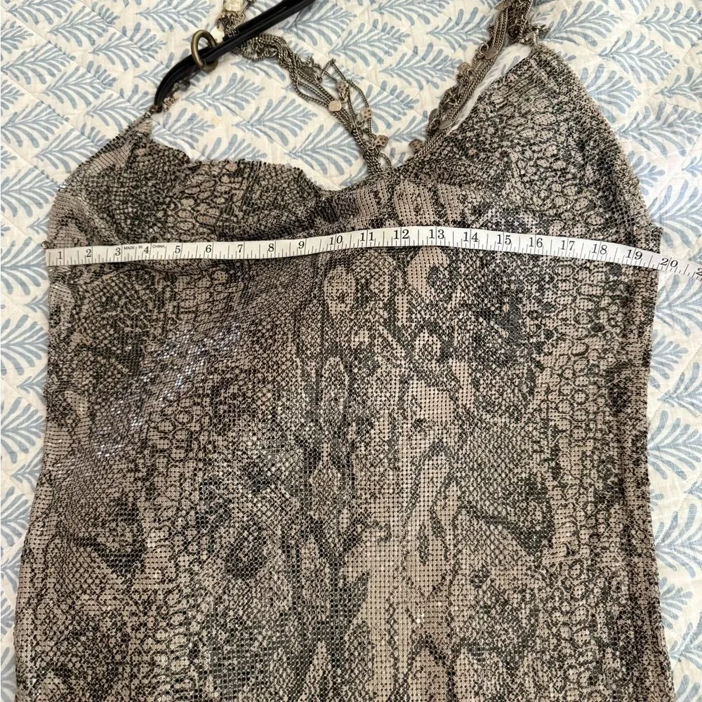 Metallic snakeskin Chainmail Dress perfect for cosplay snake print chain detail
